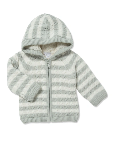 Angel Dear Unisex Sherpa Lined Knit Jacket - Baby In Grey