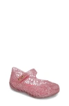 Mini Melissa Kids' Mini Campana Zigzag Vi Mary Jane Flat, Toddler Sizes 5-10 In Pink Glitter