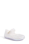 Mini Melissa Kids' Girls' Campana Glitter Zigzag Mary Jane Flats - Walker, Toddler In White Holographic