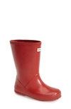 Hunter Kids' First Classic Waterproof Rain Boot In Military Red