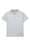 Under Armour Kids' Heatgear Performance Polo In Light Heather/ Pitch Gray
