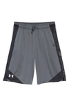 Under Armour Boys' Stunt 2.0 Shorts - Big Kid In Pitch Gray/ White