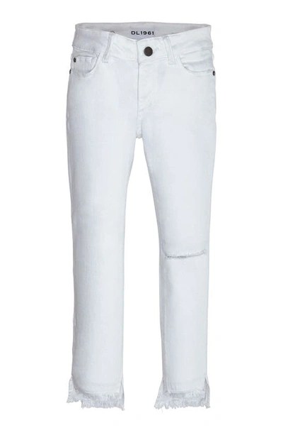 Dl Kids' Girls' Chloe Skinny Raw-hem Jeans In White