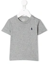 Ralph Lauren Babies' Embroidered Logo T-shirt In Grey