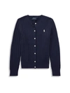 Ralph Lauren Kids' Girl's Cable-knit Cotton Cardigan In Hunter Navy