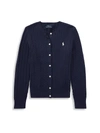 Polo Ralph Lauren Kids' Girl's Cable-knit Cotton Cardigan In Hunter Navy