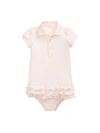 Ralph Lauren Babies' Cupcake Ruffle Hem Polo Dress With Bloomers In Pink White Multi
