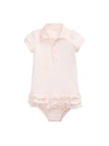 Polo Ralph Lauren Babies' Cupcake Ruffle Hem Polo Dress With Bloomers In Pink