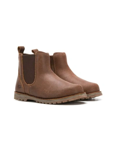 Ugg Callum Leather Chelsea Boots, Kids In Chocolate Brown