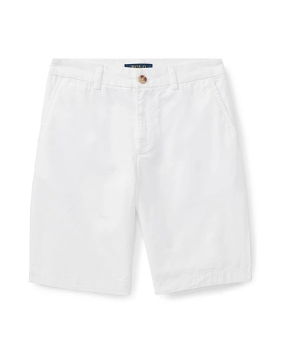 Ralph Lauren Kids' Flat Front Chino Shorts In White