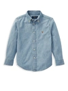 Ralph Lauren Little Boy's & Boy's Chambray Button Down Shirt In Blue