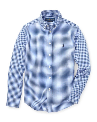 Polo Ralph Lauren Boys' Gingham Button-down Shirt - Little Kid In Dark Blue