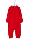 Ralph Lauren Boys' Interlock Solid Coverall - Baby In Red