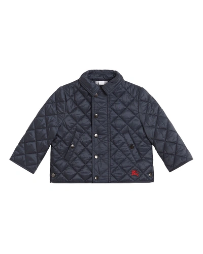 Burberry Kids' Lyle Quilted Snap Jacket In Blue