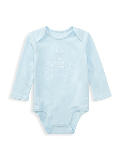 Ralph Lauren Kids' Boy's Embroidered Polo Bear Bodysuit - Baby In Blue