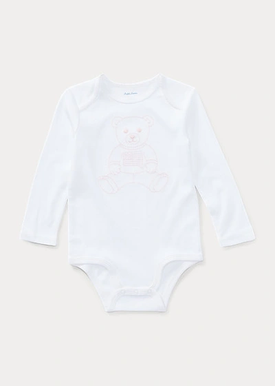 Ralph Lauren Kids' Girls' Embroidered Polo Bear Bodysuit - Baby In White