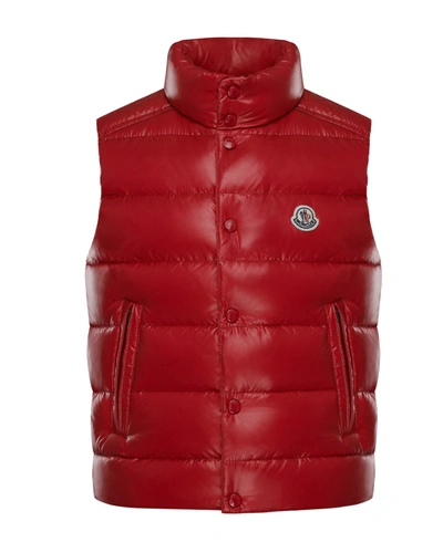 Moncler Kids' Quilted Nylon Snap-front Puffer Vest, Size 4-6 In Red