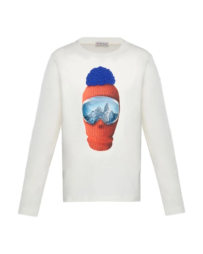 Moncler Kids' Long-sleeve Graphic T-shirt In White