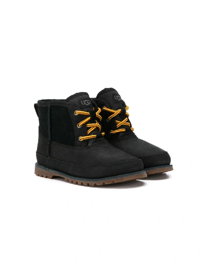 Ugg Bradley Suede & Leather Waterproof Boots, Toddler In Black
