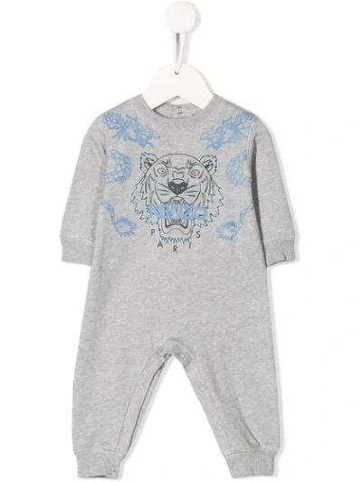 Kenzo Babies' Dragon & Tiger Graphic Coverall, Size 6-18 Months In Grey
