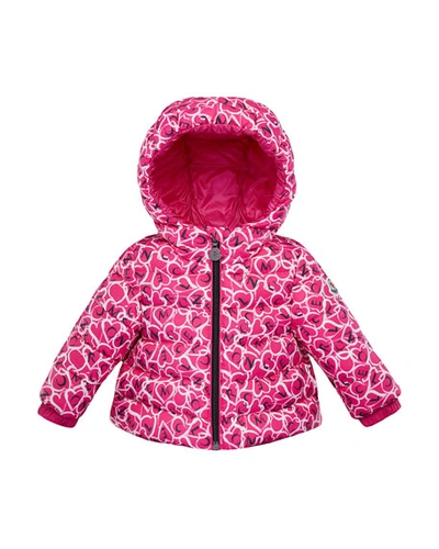 Moncler Girls' Heart & Logo Puffer Coat - Baby, Little Kid In Pink
