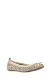 Nina Girls' Esther Patent Ballet Flats - Little Kid, Big Kid In Platino Chunky Glitter