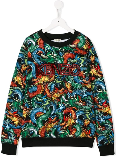 Kenzo Boys' Dragon Print Sweatshirt - Big Kid In Black