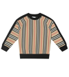 Burberry Beige Sweat For Kids With Iconic Stripes