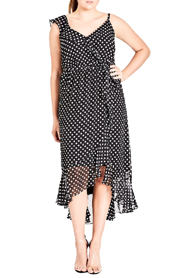 white spot print dress