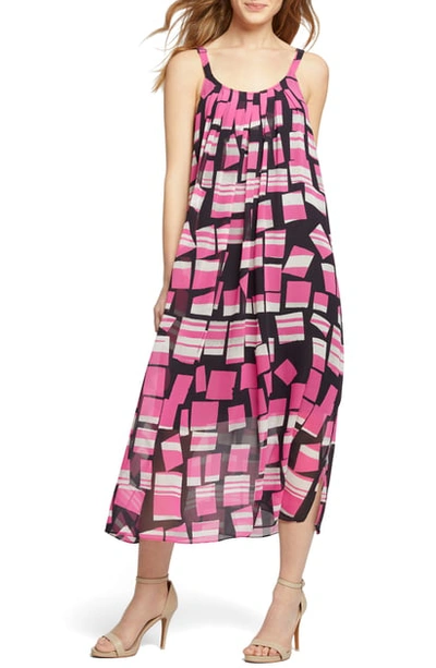 Nic And Zoe Plus Block Party Print Pleat Shift Dress In Multi