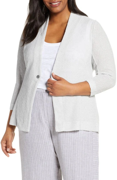 Nic And Zoe Plus Plus Size One For All One-button Jacket In Silver Wisp