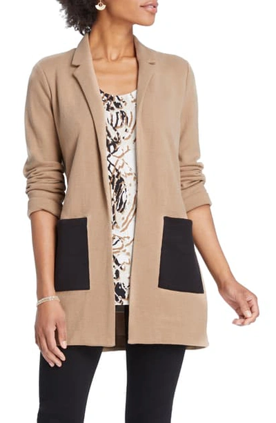Nic And Zoe Plus Nic+zoe Plus Patch-pocket Open Jacket In Copper Mix