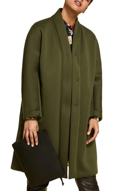 Marina Rinaldi Tropico Snap-front Coat In Khaki
