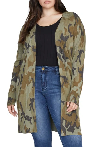 Sanctuary Curve Lenox Printed Duster Cardigan In Mineral Camo