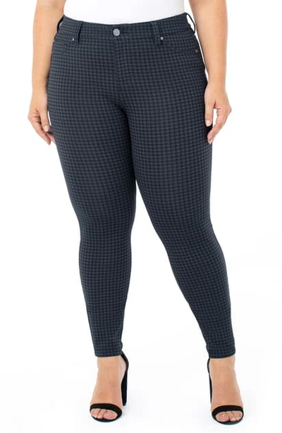 Liverpool Los Angeles Plus Madonna Houndstooth Five-pocket Leggings In Night Sky Blue