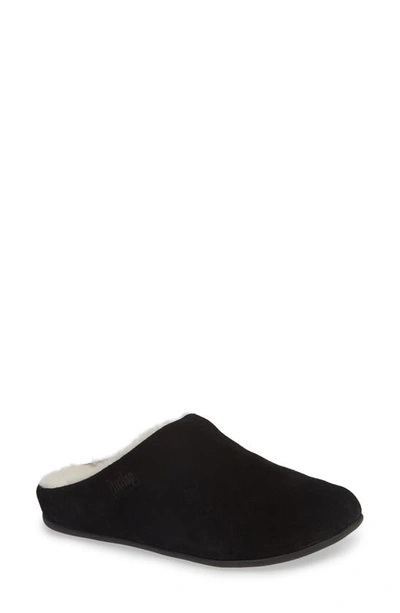 Fitflop Chrissie Shearling Womens Black Slippers - Atterley