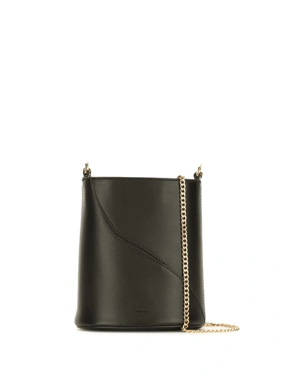 Atp Atelier Bucket-style Leather Shoulder Bag In Black