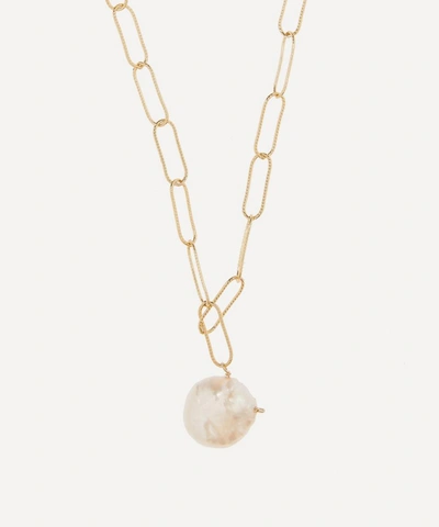Alighieri Gold-plated The Water Bearer Baroque Pearl Pendant Necklace