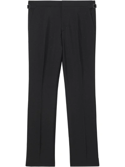 Burberry Men's Classic Fit Crystal-embellished Trousers In Black