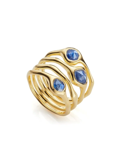 Monica Vinader Gold Vermeil Siren Kyanite Cluster Cocktail Ring In Gold