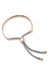 Monica Vinader 18k Rose Gold Vermeil And Silver Fiji Friendship Petite Bracelet In Rose Gold/ Silver Metallica