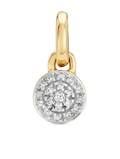 Monica Vinader Fiji Mini Button 18ct Yellow Gold-plated Vermeil Sterling-silver And Diamond Pendant Charm