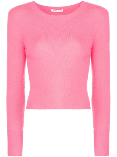 Alice And Olivia Alice + Olivia Ciara Cropped Jumper In Pink