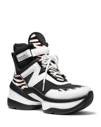 Michael Michael Kors Women's Olympia High-top Sneakers In Black/optic White