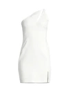 Bcbgmaxazria Women's One Shoulder Mini Sheath Dress In Off White