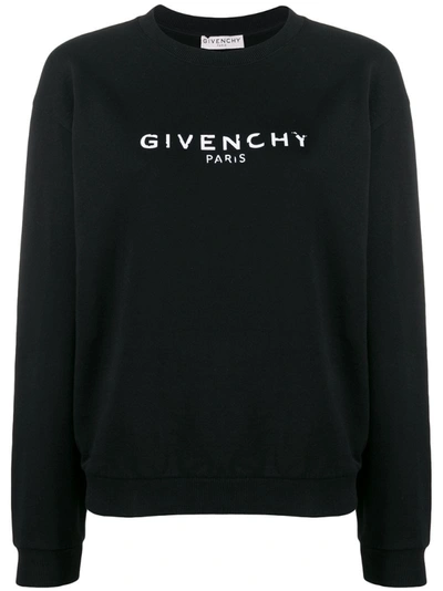 Givenchy Antique-effect Logo Print Sweatshirt In Black