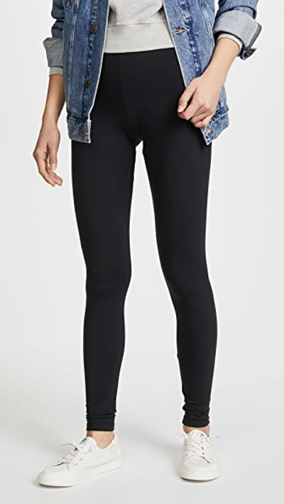 Splendid French-terry Full-length Leggings In Black