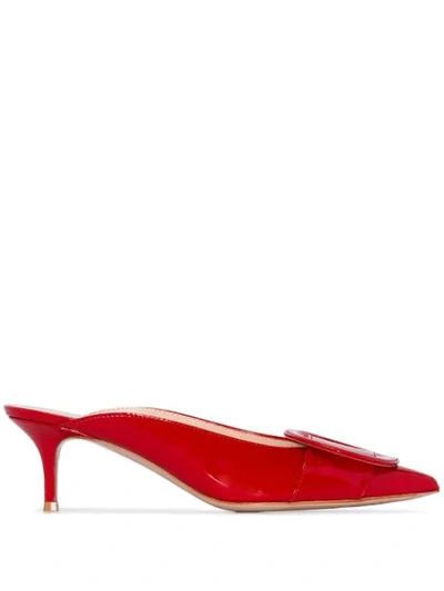 Gianvito Rossi Red Ruby 55 Patent Leather Mules