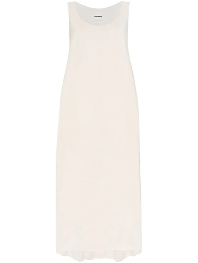 Jil Sander Masie Scoop Neck Maxi Dress In Neutrals