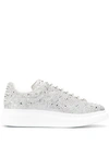 Alexander Mcqueen Crystal-embellished Oversized Sneakers In White